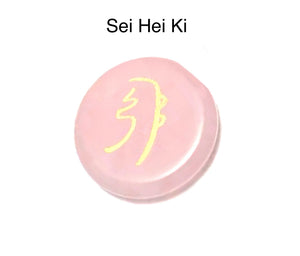 Rose Quartz Reiki Symbols Palmstones