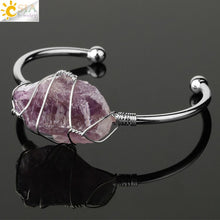 Cargar imagen en el visor de la galería, Pulsera Brazalete de Piedra Natural con Cuarzo | Vibras &amp; Cristales
