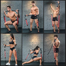 Cargar imagen en el visor de la galería, Pilates Resistance Band Bar – Home Gym Exercise Stick with Tension Rope
