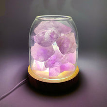 Cargar imagen en el visor de la galería, AURORA 2 Crystal Light | Essential Oil Diffusing | Natural Quartz 500g | Amethyst / Green Calcite
