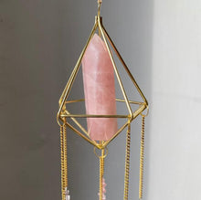 Cargar imagen en el visor de la galería, Crystal Suncatcher Window Hanging | Rose Quartz &amp; Aura Crystal Pendant
