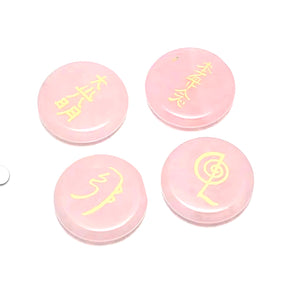 Rose Quartz Reiki Symbols Palmstones