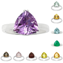 Cargar imagen en el visor de la galería, 925 Sterling Silver Trillion Natural Gemstone Ring
