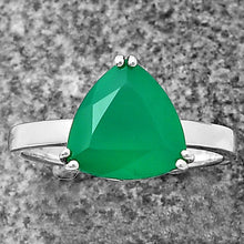 Cargar imagen en el visor de la galería, 925 Sterling Silver Trillion Natural Gemstone Ring
