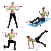 Cargar imagen en el visor de la galería, Pilates Exercise Stick Toning Bar with Resistance Bands Home Yoga &amp; Abdominal Workout
