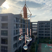 Cargar imagen en el visor de la galería, Crystal Suncatcher Window Hanging | Rose Quartz &amp; Aura Crystal Pendant
