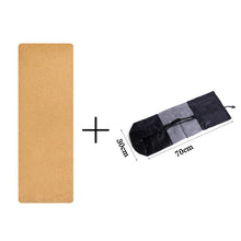 Cargar imagen en el visor de la galería, Natural Cork &amp; TPE Yoga Mat 183x68cm - 5mm Non-Slip with Body Alignment Lines
