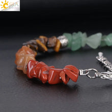 Cargar imagen en el visor de la galería, 7 Chakra Reiki Women  Chain Link Natural Chip Stone Bracelets
