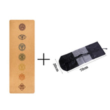 Cargar imagen en el visor de la galería, Natural Cork &amp; TPE Yoga Mat 183x68cm - 5mm Non-Slip with Body Alignment Lines
