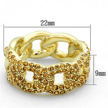 Cargar imagen en el visor de la galería, Gold Brass Ring with Top Grade Crystal  in Smoked Quartz
