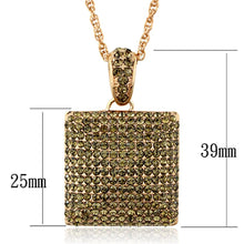 Cargar imagen en el visor de la galería, Rose Gold Brass Chain Pendant with Top Grade Crystal  in Smoked Quartz
