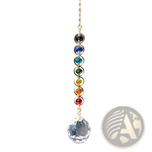 Cargar imagen en el visor de la galería, Chakra Rainbow Crystal Sun Catcher with Faceted Prism
