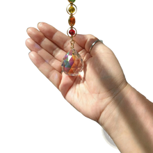 Cargar imagen en el visor de la galería, Chakra Rainbow Crystal Sun Catcher with Faceted Prism
