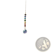 Cargar imagen en el visor de la galería, Chakra Rainbow Crystal Sun Catcher with Faceted Prism
