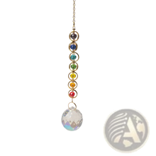 Cargar imagen en el visor de la galería, Chakra Rainbow Crystal Sun Catcher with Faceted Prism
