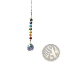 Cargar imagen en el visor de la galería, Chakra Rainbow Crystal Sun Catcher with Faceted Prism
