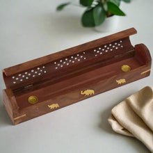 Cargar imagen en el visor de la galería, Sacred Wood Serenity – 12" Hand-Carved Incense Holder
