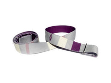 Cargar imagen en el visor de la galería, Suzy Yoga Strap – Grey Stretching Strap w/ Metal Buckles | Yune Yoga-3
