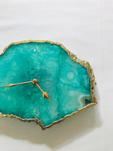 Cargar imagen en el visor de la galería, Aqua Agate Large  Wall Clock/Desk Clock Personalised Momento
