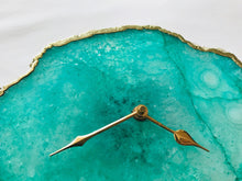 Cargar imagen en el visor de la galería, Aqua Agate Large  Wall Clock/Desk Clock Personalised Momento
