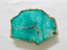 Cargar imagen en el visor de la galería, Aqua Agate Large  Wall Clock/Desk Clock Personalised Momento
