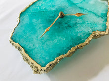 Cargar imagen en el visor de la galería, Aqua Agate Large  Wall Clock/Desk Clock Personalised Momento
