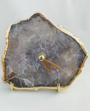 Cargar imagen en el visor de la galería, Smoky Grey Agate Desk/Wall Clock/Personalised Momento-0
