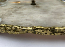 Cargar imagen en el visor de la galería, Grey Agate Large Wall/Desk Clock/Personalised Momento-4
