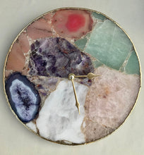 Cargar imagen en el visor de la galería, Exclusive Multicolor Large Agate Wall Clock 12" Diameter
