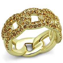 Cargar imagen en el visor de la galería, Gold Brass Ring with Top Grade Crystal  in Smoked Quartz
