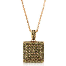 Cargar imagen en el visor de la galería, Rose Gold Brass Chain Pendant with Top Grade Crystal  in Smoked Quartz
