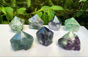 Semi Polished Fluorite Points