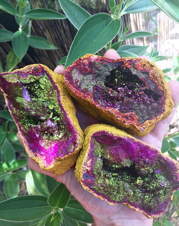 Pink Pyrite Geode