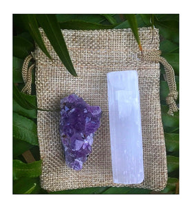 Kit / Amethyst Cluster + Selenite Stick