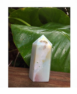 Blue Caribbean Calcite Obelisk Tower Points