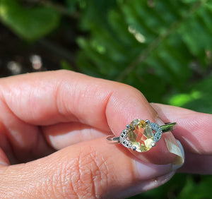 Citrine White Bronze Ring