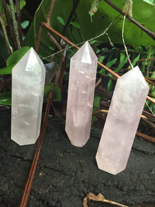 Rose Quartz Obelisk Wand Points 3 1/2”