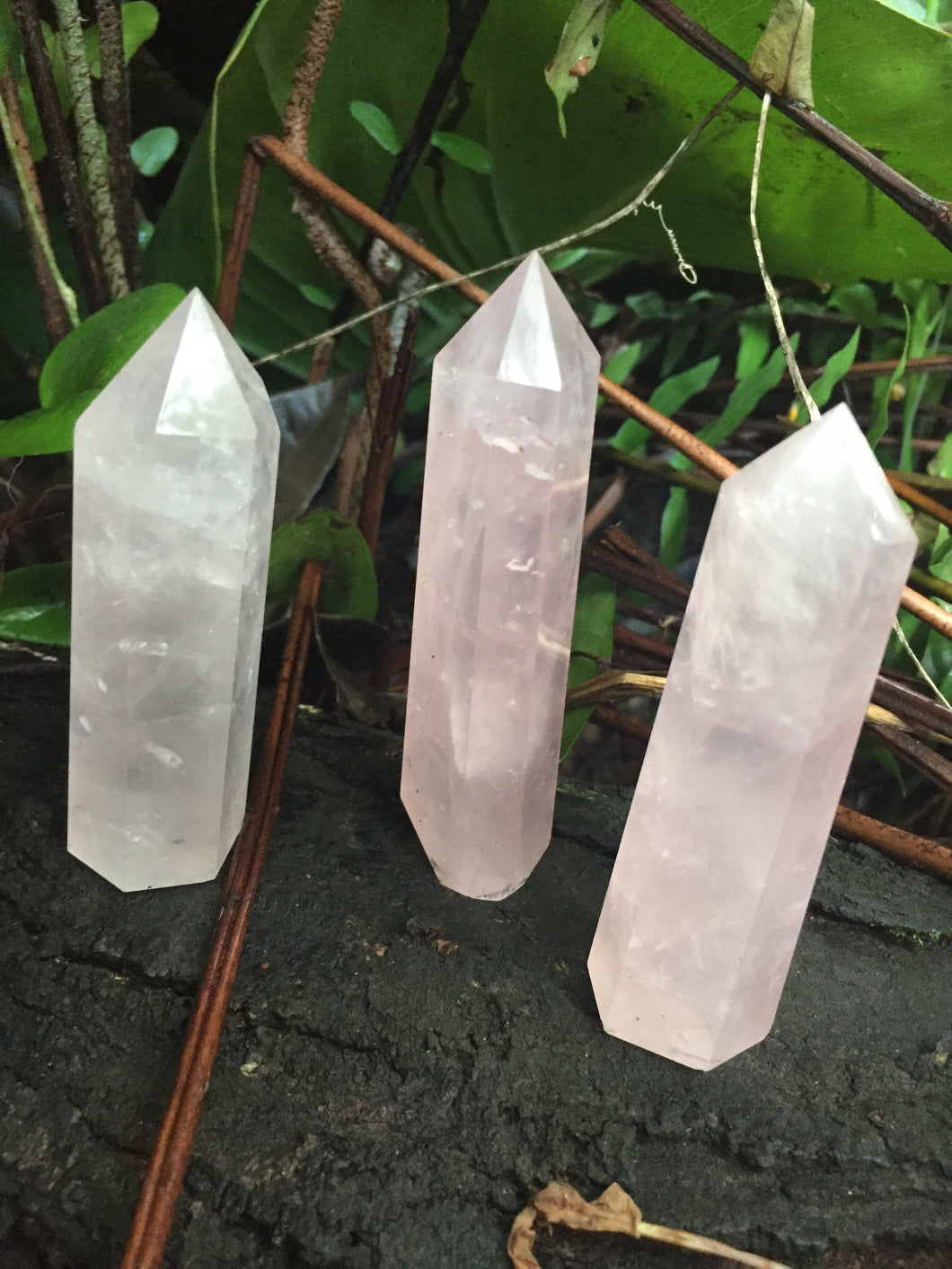 Rose Quartz Obelisk Wand Points 3 1/2”