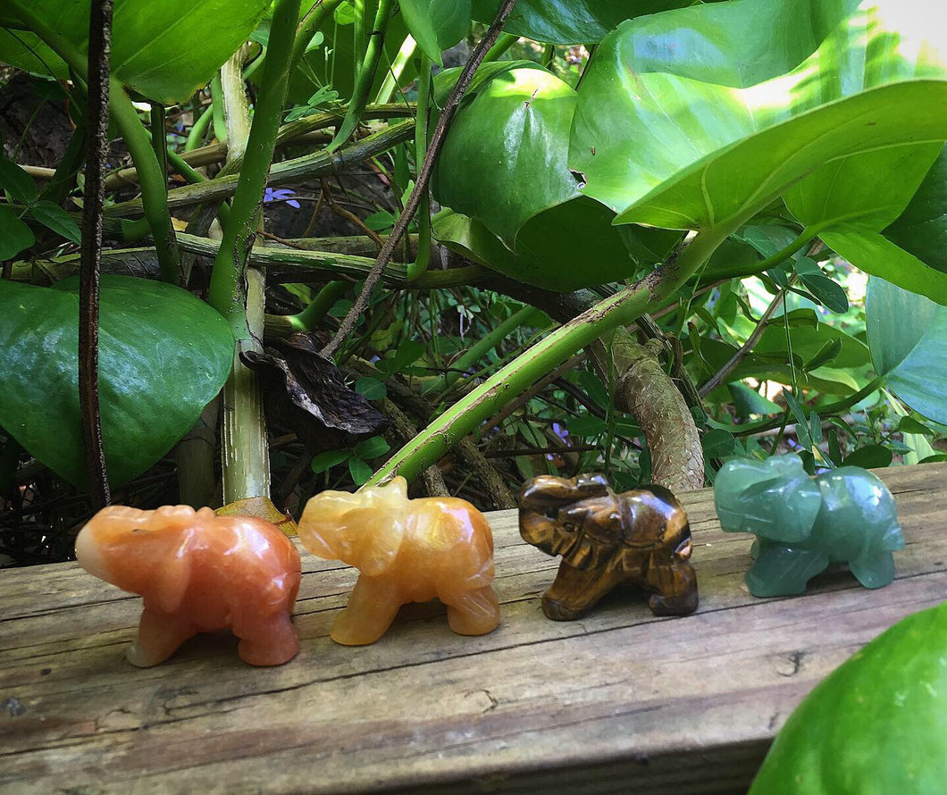 Crystal Quartz Elephants