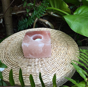 Himalayan Salt Cube Shaped Candle Holder