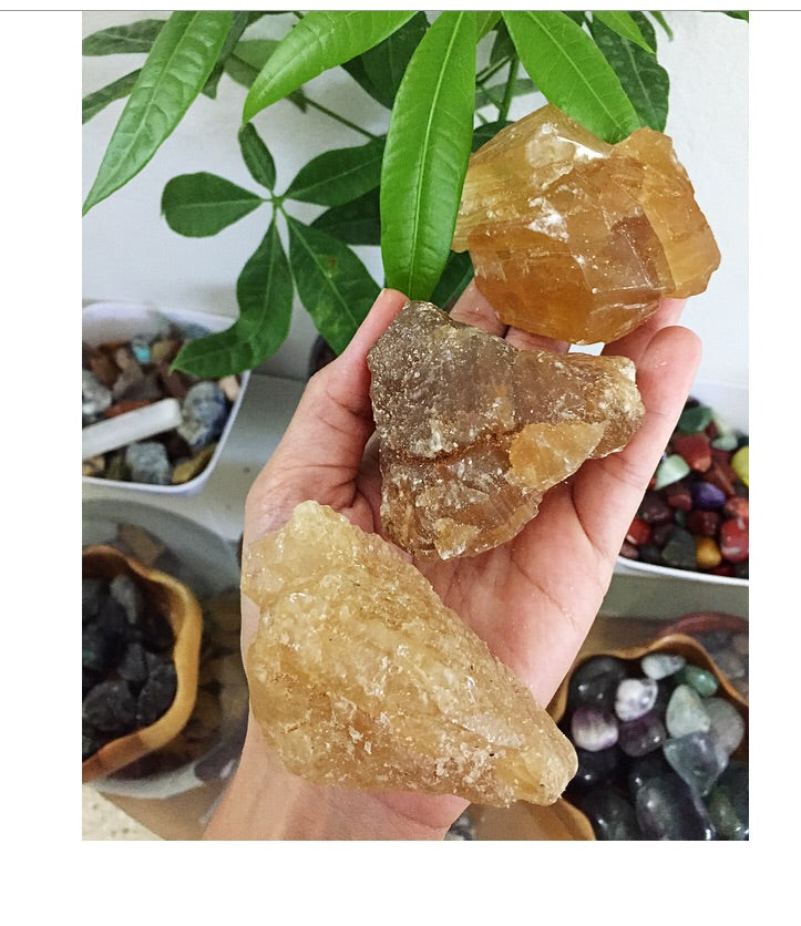 Honey Amber Calcite Large Raw Specimens