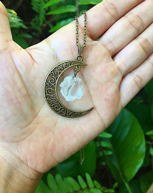 Crescent Moon Quartz Necklace
