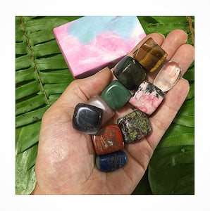 10 Chakras Tumbled Stones Set Box is