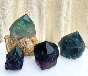 Semi Polished Fluorite Points