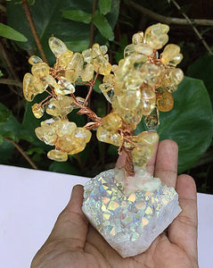 Citrine Bonsai Tree with Angel Aura Base