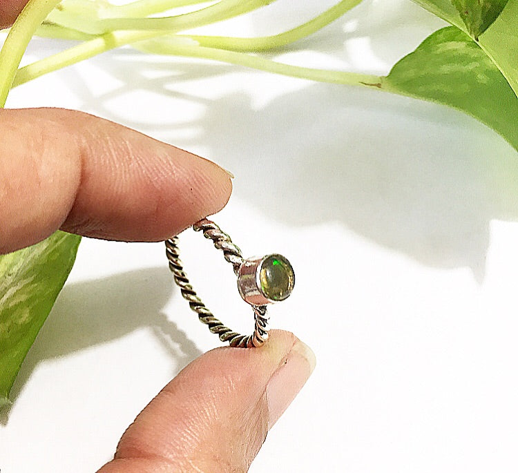 Opal Spiral Silver 925 Ring