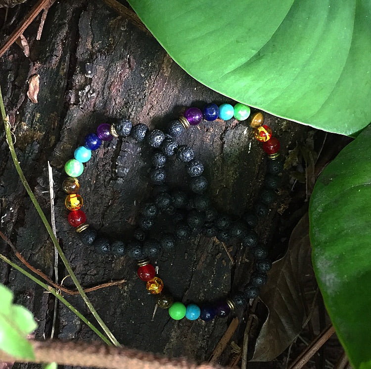 7 Chakras Lava Stone Healing Bracelet