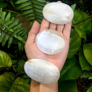 Selenite Palmstones