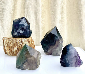 Semi Polished Fluorite Points