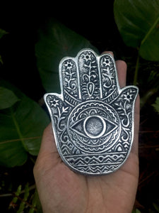 Hamsa Hand Metal Incense Smudge Burner
